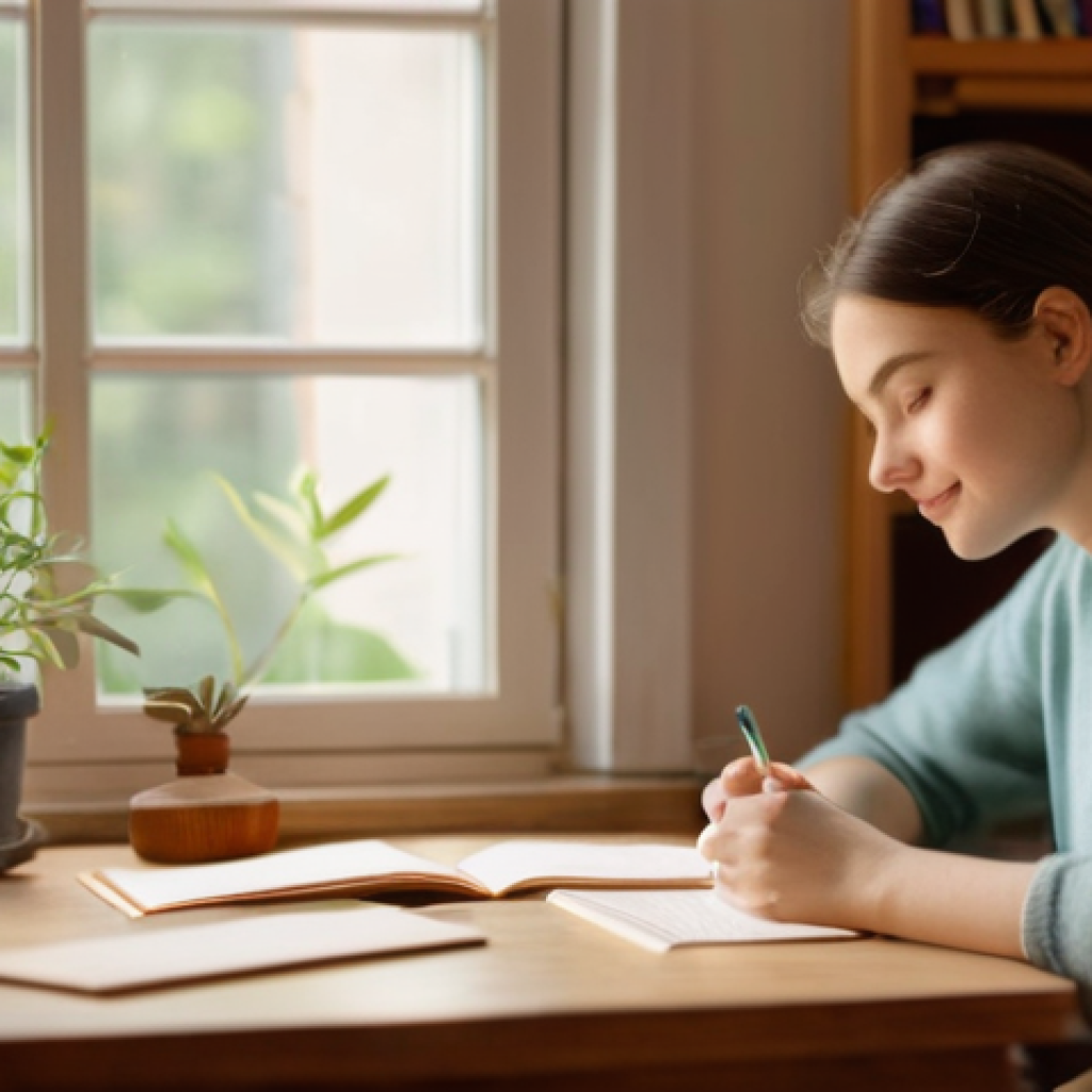 독일어 A1 기초 어휘 정리 - **Prompt 1: "A serene indoor scene featuring a young adult woman, elegantly dressed in a modest, lon...