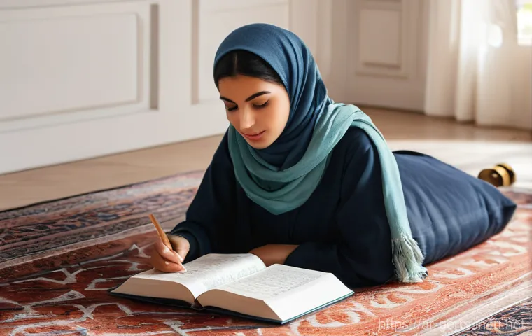 독일어 숫자 읽는 법 - **Prompt 1: Cozy Study Session with Arabic Touches**
"A candid, well-lit photograph of a young A...